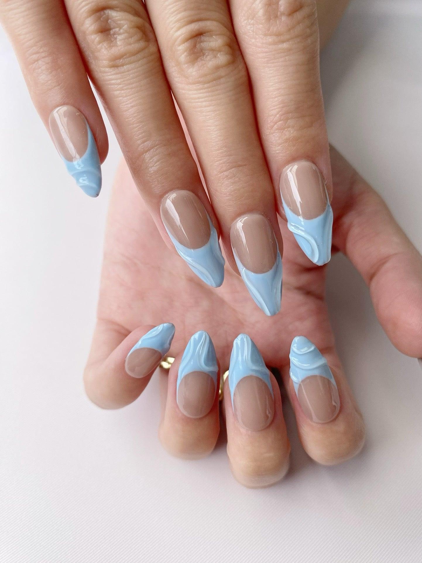 Ice Dream - GO2NAIL MEDIUM ALMOND PressOnNails