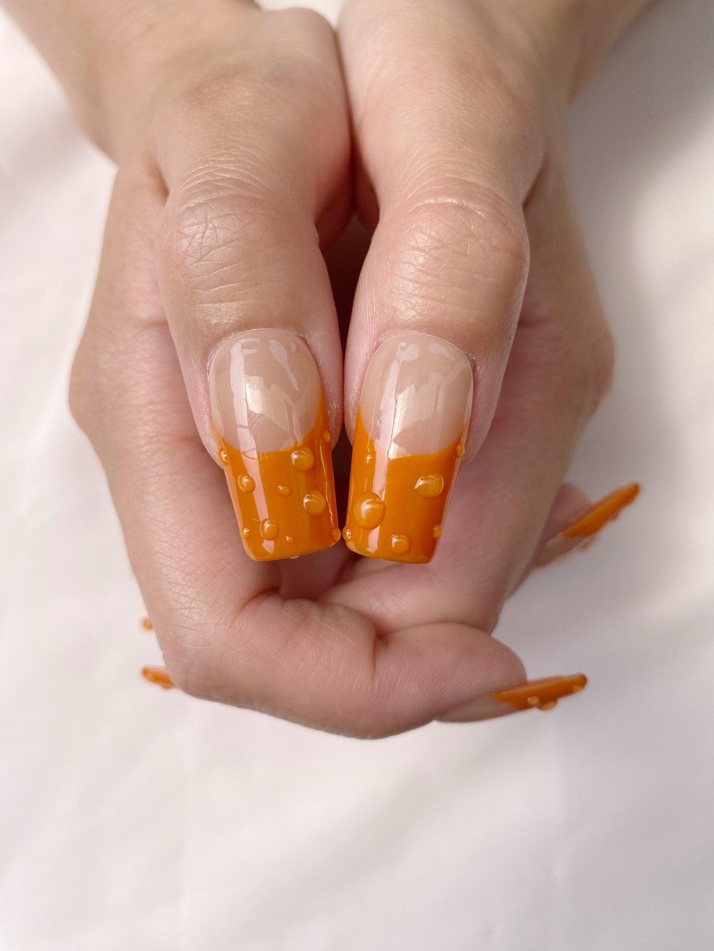 Orange Rhythm - GO2NAIL LONG SQUARE PressOnNails