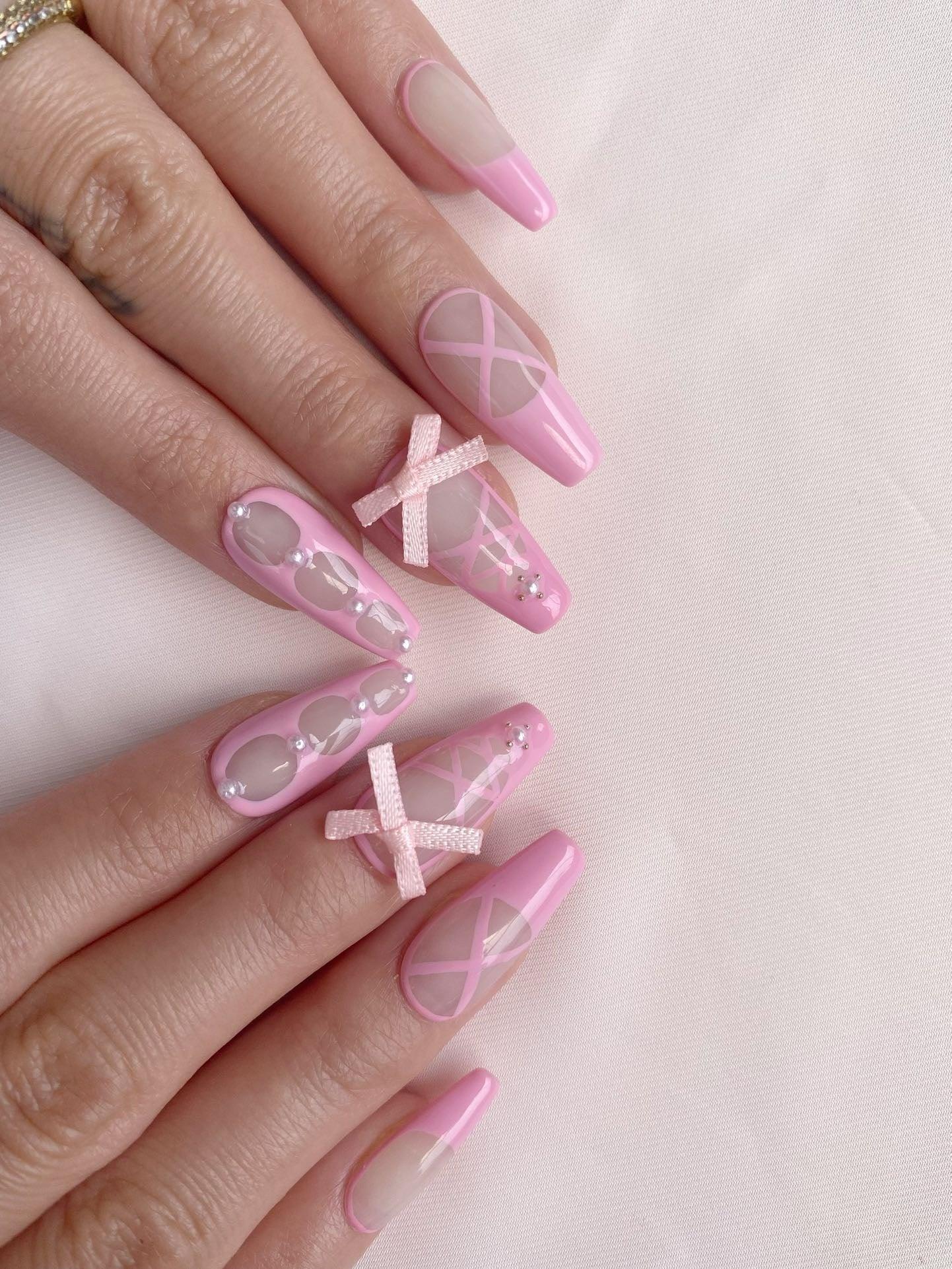 Ballet Dream - GO2NAIL  LONG SQUARE PressOnNails
