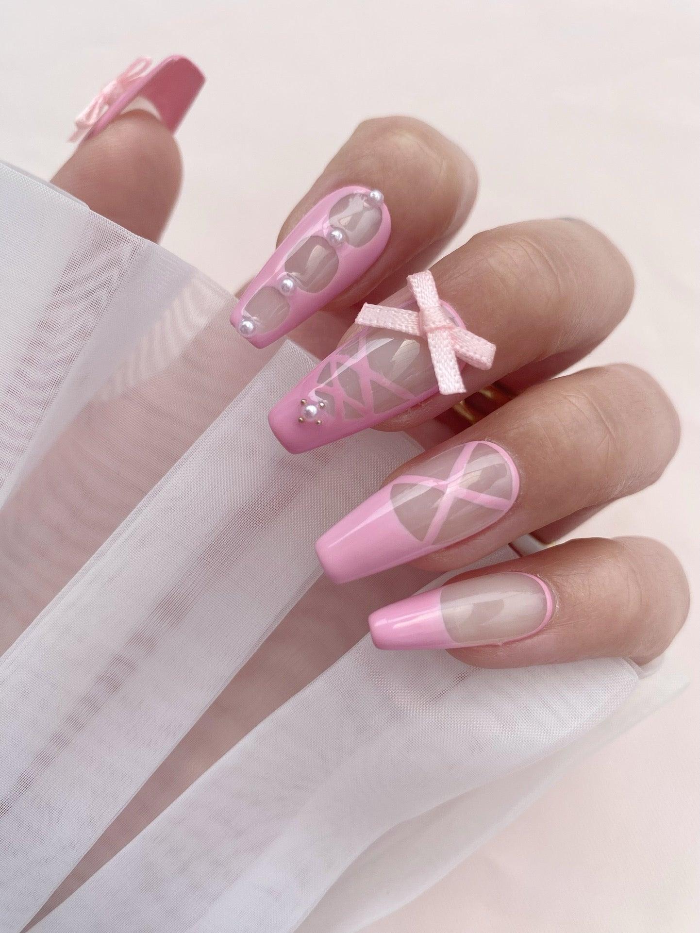 Ballet Dream - GO2NAIL  LONG SQUARE PressOnNails