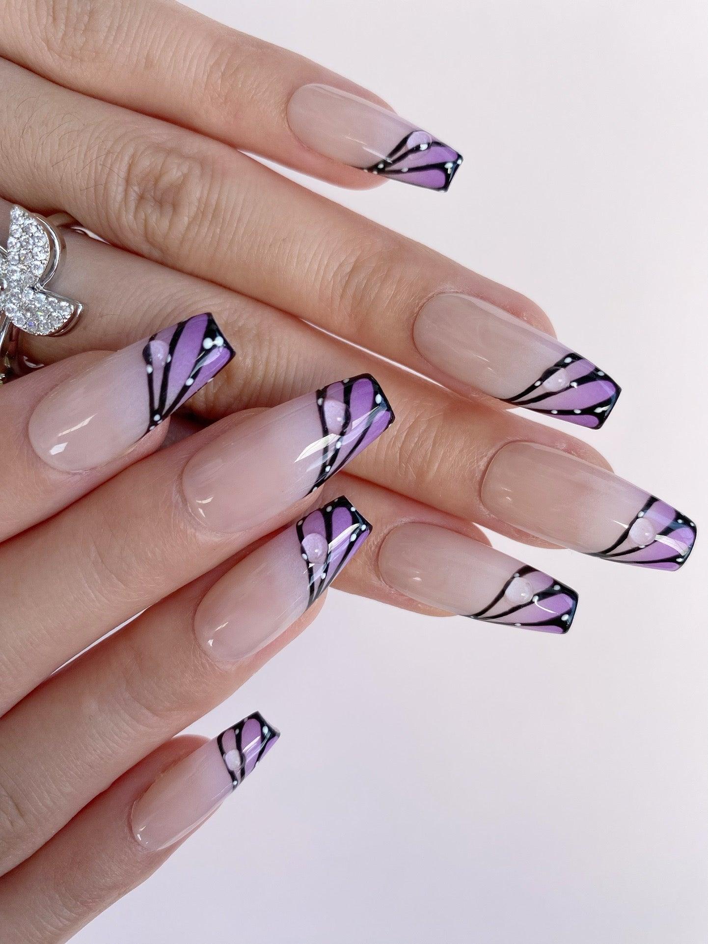 ButterflyElegance - GO2NAIL  LONG COFFIN PressOnNails