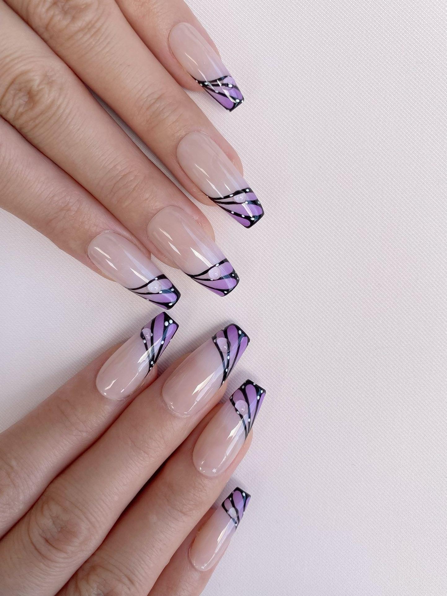 ButterflyElegance - GO2NAIL  LONG COFFIN PressOnNails