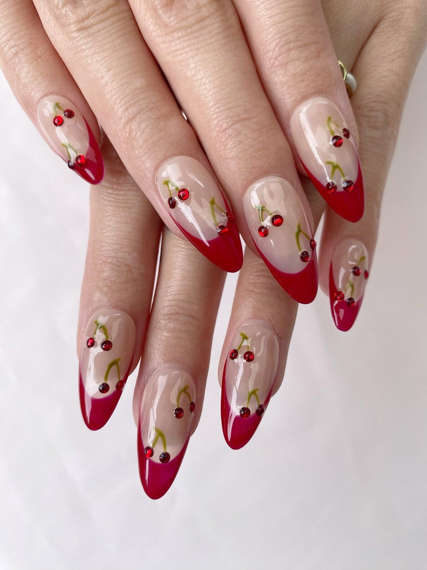 Cherry Sweet - GO2NAIL  MEDIUM ALMOND PressOnNails