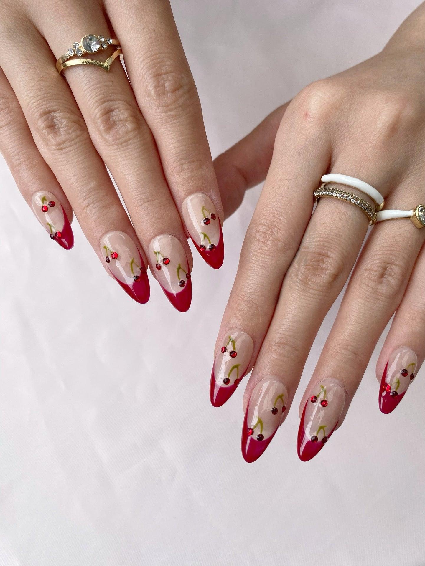Cherry Sweet - GO2NAIL  MEDIUM ALMOND PressOnNails