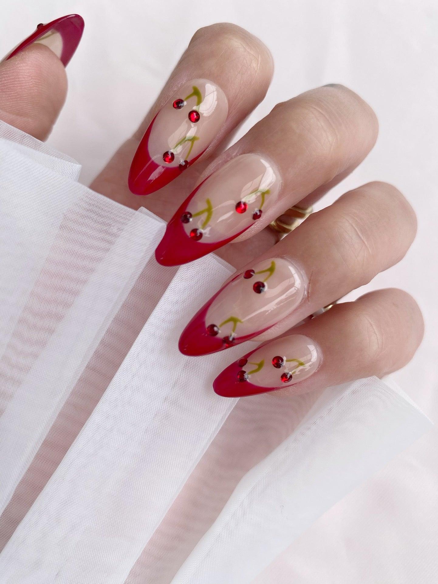 Cherry Sweet - GO2NAIL  MEDIUM ALMOND PressOnNails