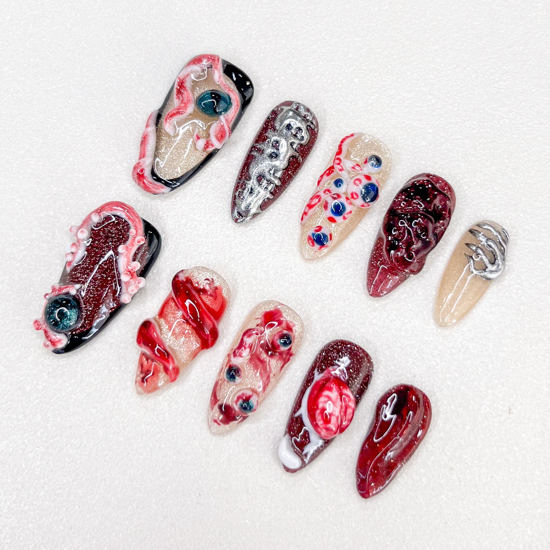 Fright Night - GO2NAIL  LONG STILETTO PressOnNails
