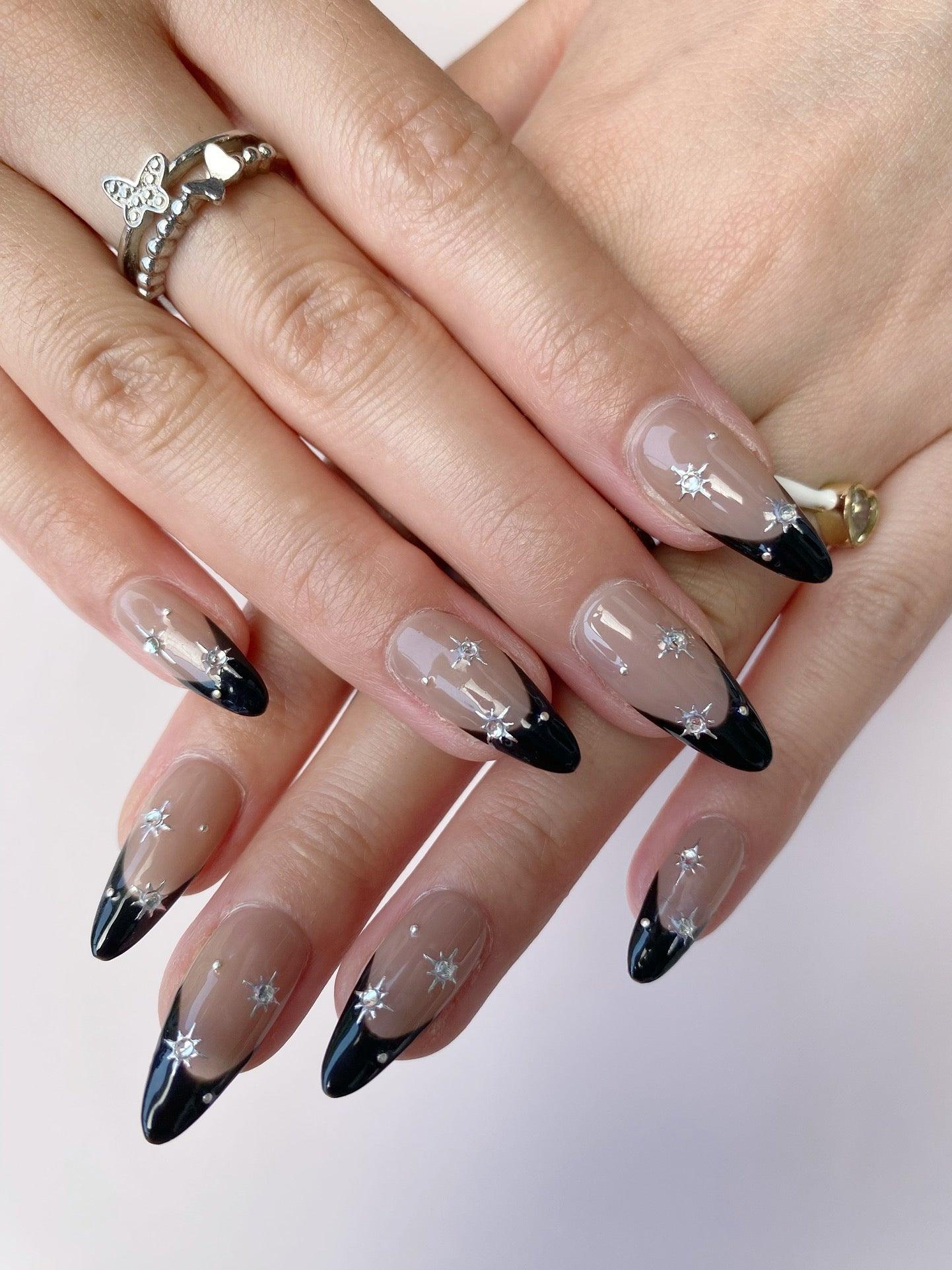Night Star - GO2NAIL  MEDIUM ALMOND PressOnNails