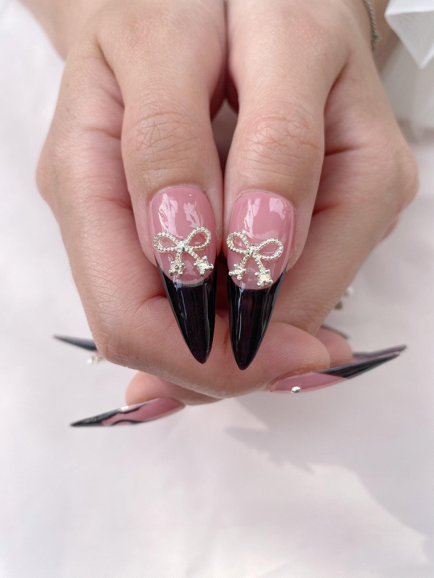Noir Rose - GO2NAIL  LONG STILETTO PressOnNails