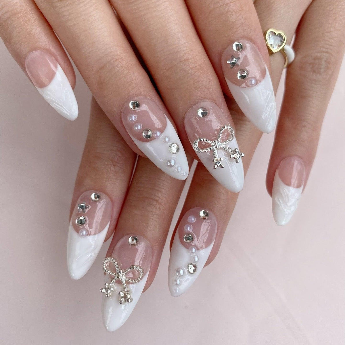 Romantic Pearl Wedding Nails That Shine