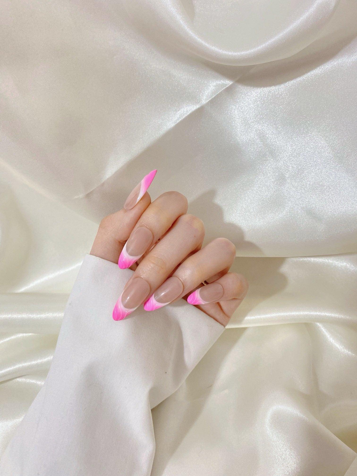 RoseMorningDew - GO2NAIL  MEDIUM ALMOND PressOnNails
