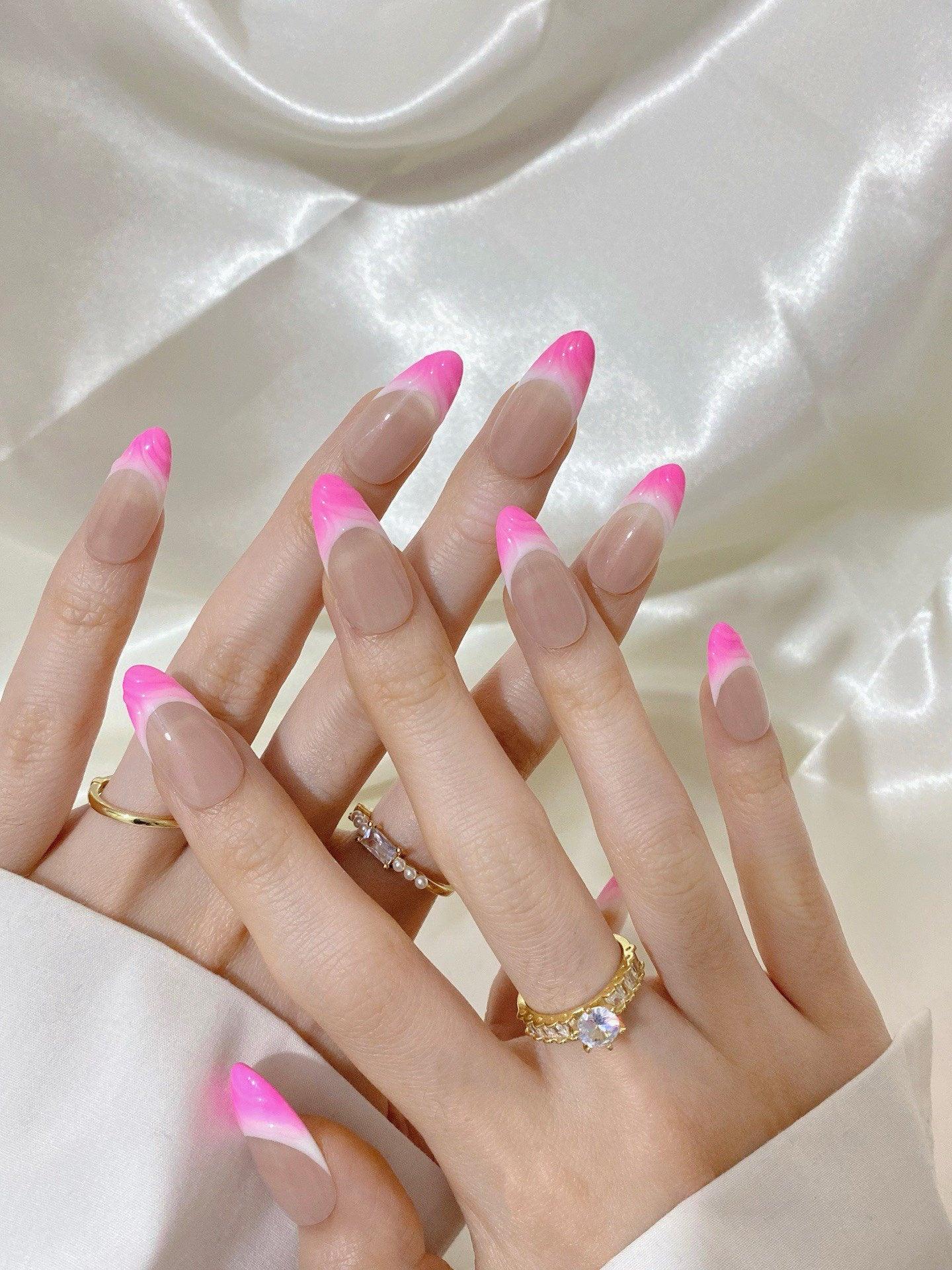 RoseMorningDew - GO2NAIL  MEDIUM ALMOND PressOnNails