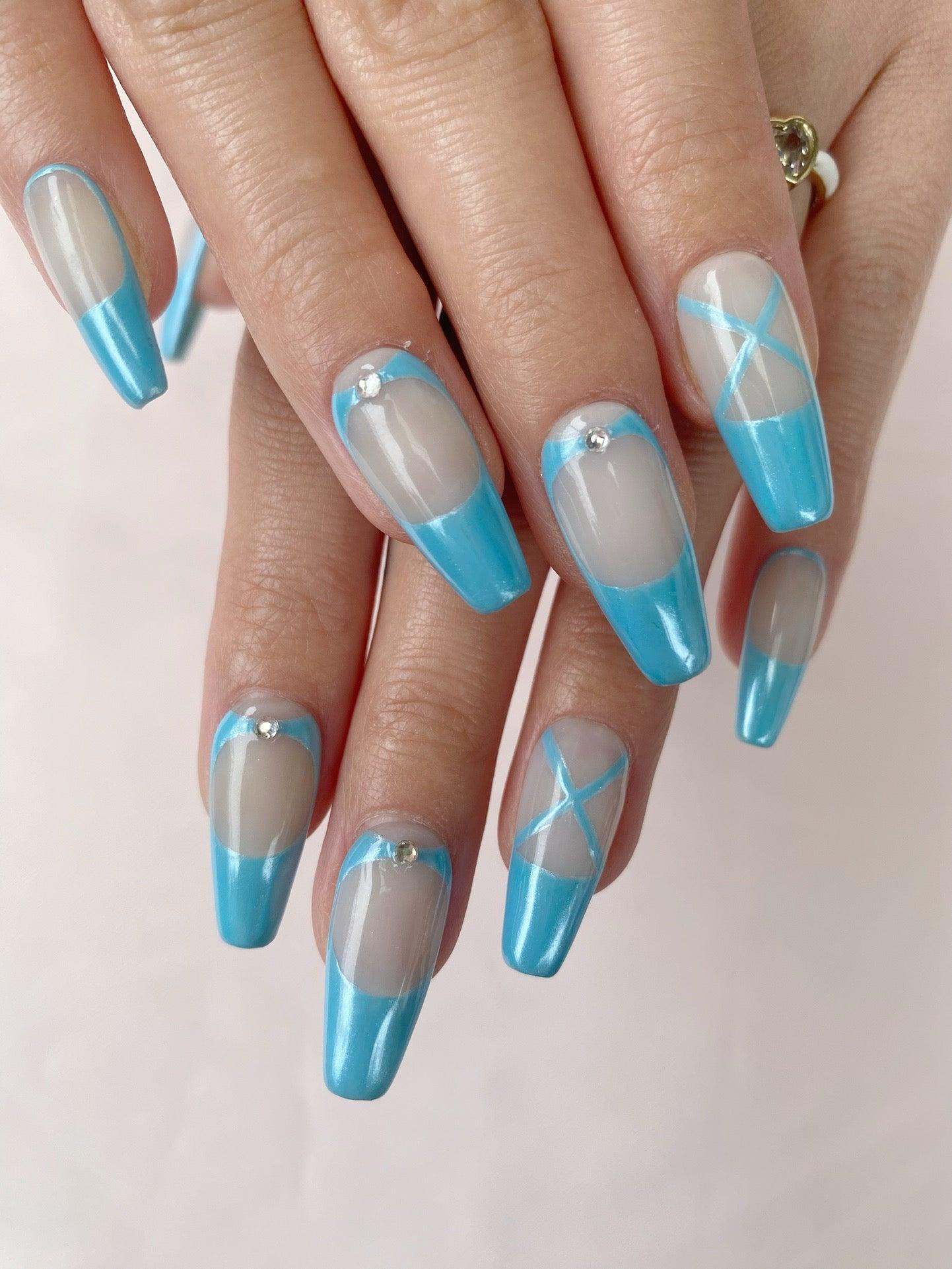 Sky Dance - GO2NAIL  LONG SQUARE PressOnNails
