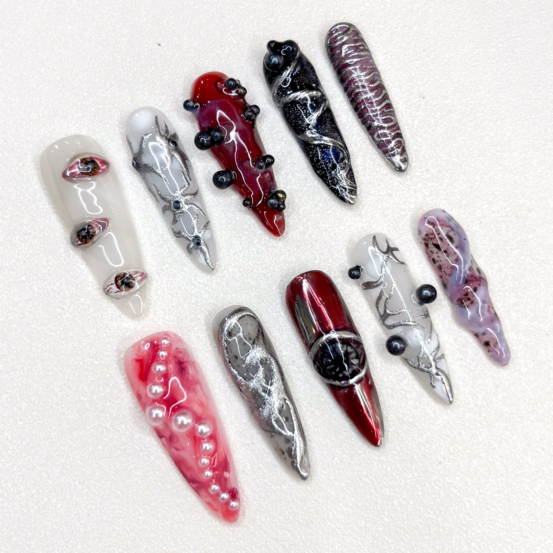 Spooky Shadows - GO2NAIL  EXTRA LONG STILETTO PressOnNails