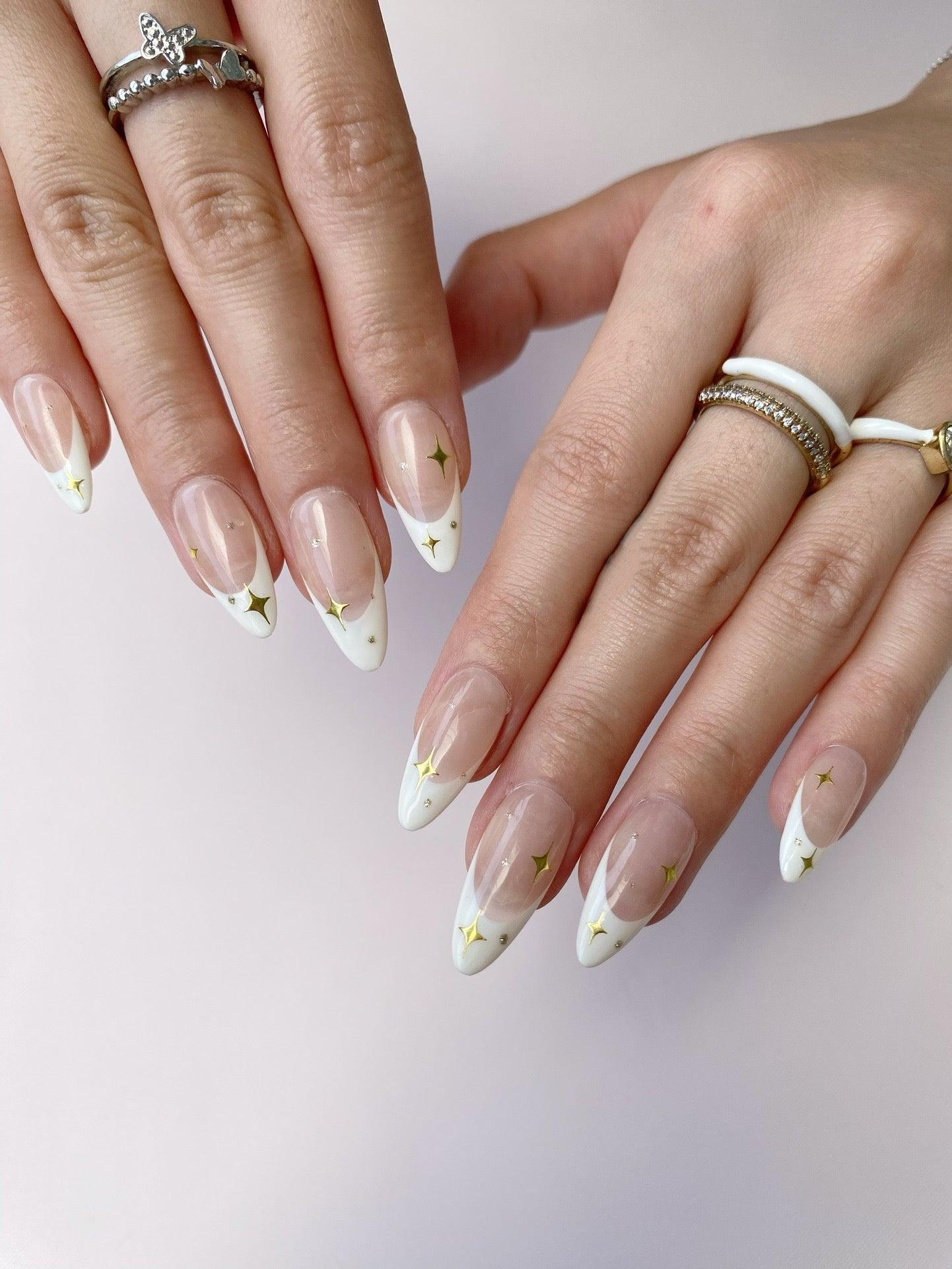Starlit Grace - GO2NAIL  MEDIUM ALMOND PressOnNails
