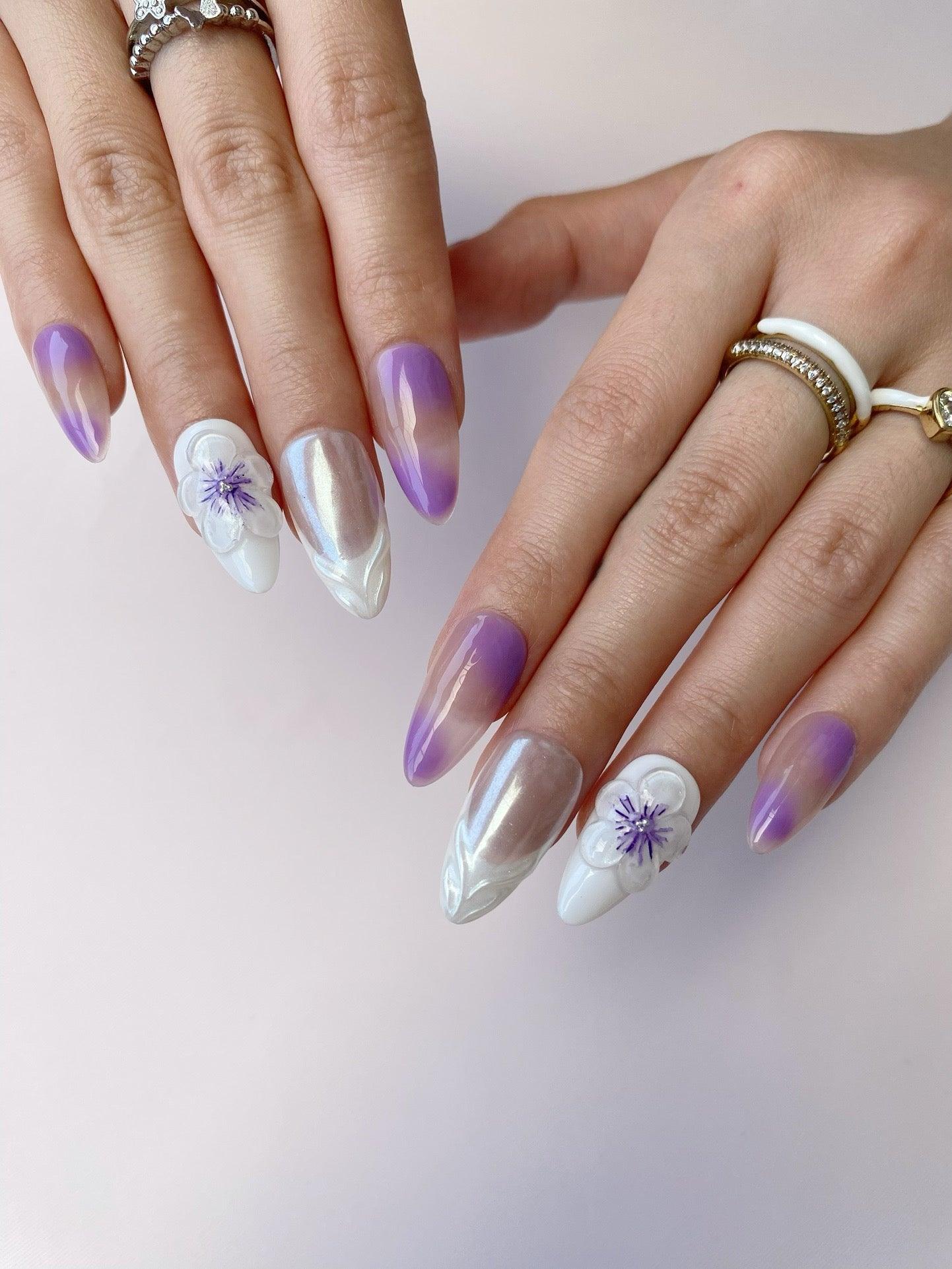 Violet Dream - GO2NAIL  MEDIUM ALMOND PressOnNails