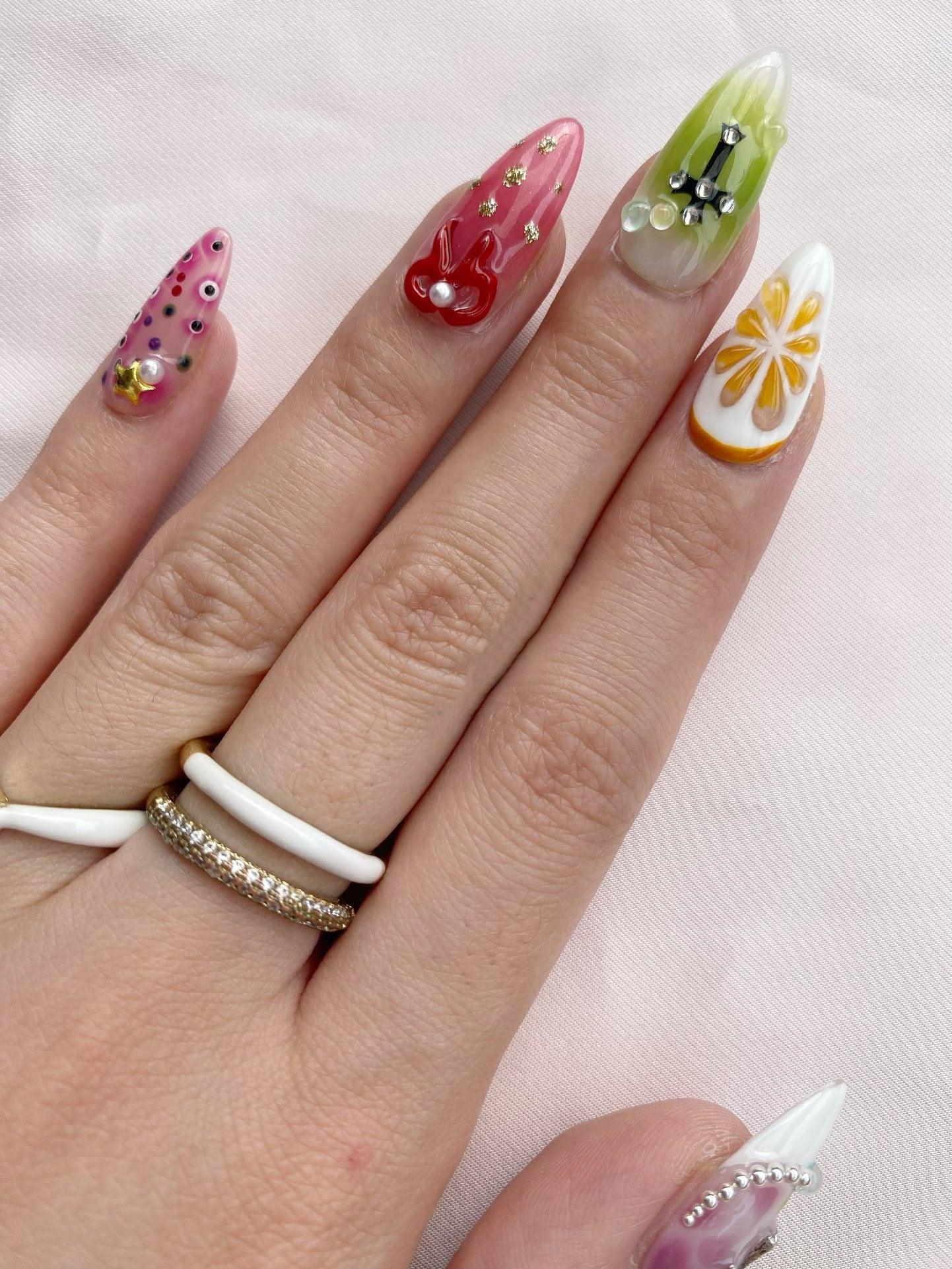 Vivid Wonderland - GO2NAIL  MEDIUM ALMOND PressOnNails