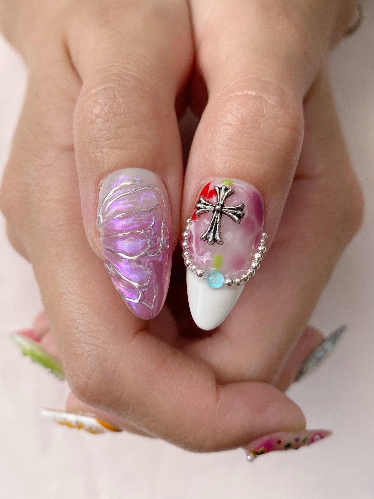 Vivid Wonderland - GO2NAIL  MEDIUM ALMOND PressOnNails